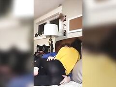 horny girlfriend fucking on hotel